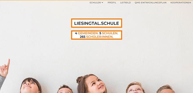 Schulcluster Liesingtal: 4 GEMEINDEN. 5 SCHULEN.<br />
265 SCHÜLER:INNEN. (© liesingtal.schule / screenshot)