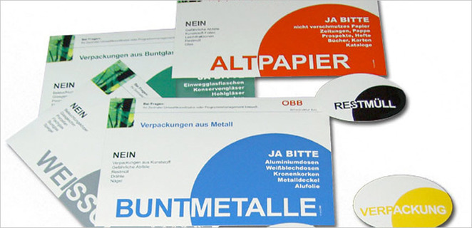 Wir, die e-dvertising Werbeagentur, haben für die Österreichische Bundesbahn verschiedene Arten von Klebeetiketten gestaltet.:  (© e-dvertising)