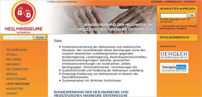 Bundesverband der Heilmasseure und Medizinischen Masseure Österreichs:  (© e-dvertising)