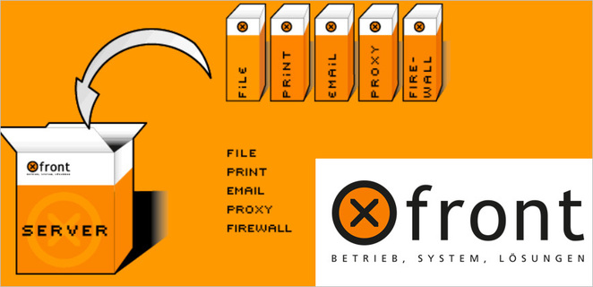 xfront - Serverlösungen, Logo, Web und Drucksorten:  (© e-dvertising)