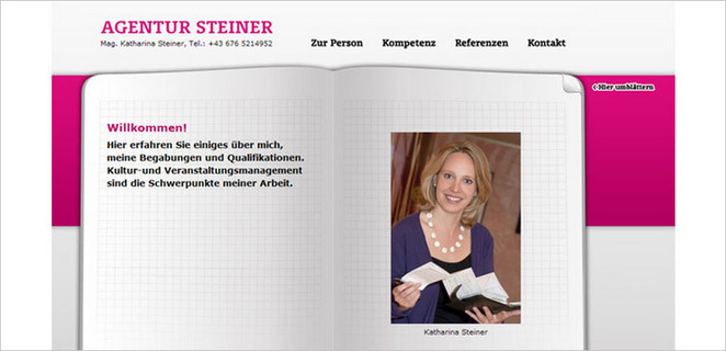 Mag. Katharina Steiner / Internetauftritt:  (© e-dvertising . Werbeagentur)