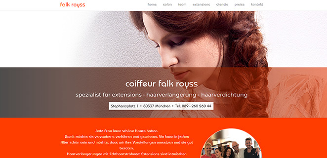 Coiffeur Falk Royss, München:  (© royss.de / screenshot)