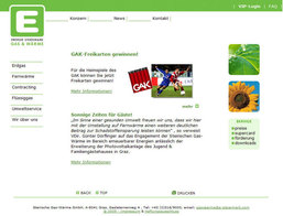 Mit unserem eigenen e+ Content Managemen System haben wir im Jahr 2009 für die Gas-Wärme GmbH und für die Gasnetz Steiermark GmbH eine Design-Umstellung der bisherigen Webseite gestaltet.:  (© e-dvertising)