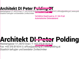 Architekt DI Peter Polding ZT, Logobeschreibung:  (© e-dvertising von der Marke zum Design)