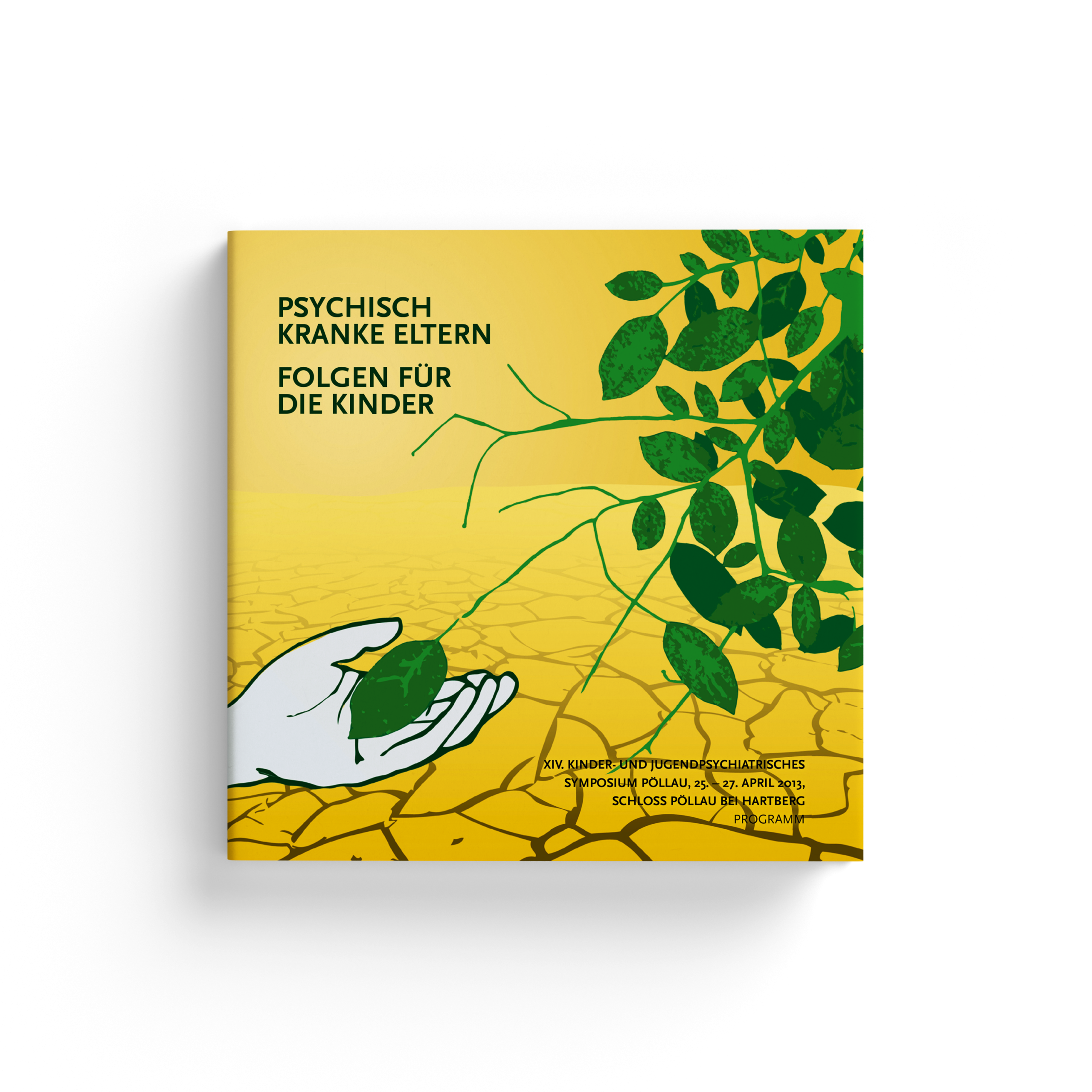 Book cover in German: 'Psychisch kranke Eltern … folgen für die Kinder' on yellow with green plant illustration.