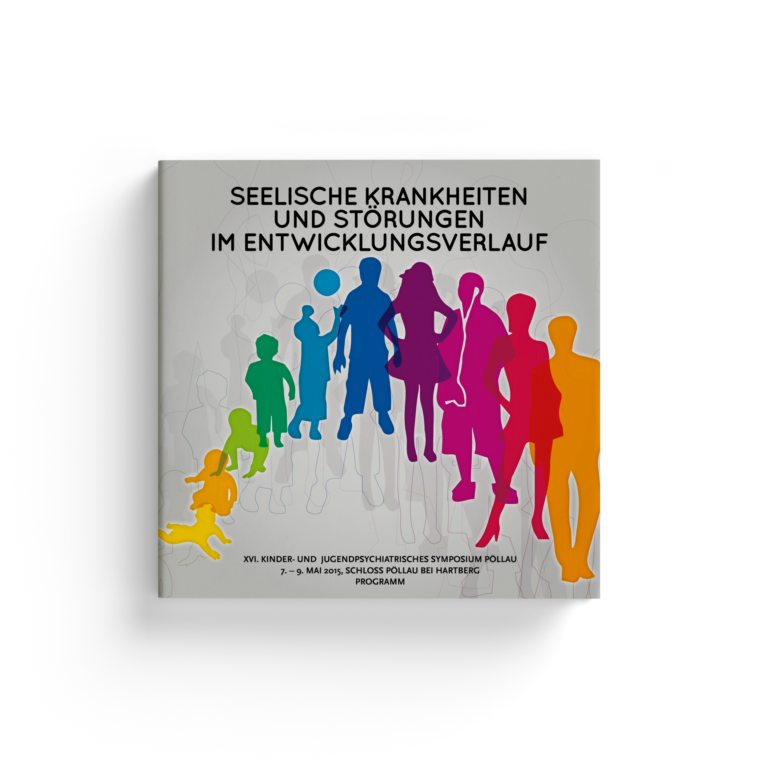 Book cover: “Seelische Krankheiten und Störungen im Entwicklungsverlauf” with colorful abstract silhouettes in the foreground.